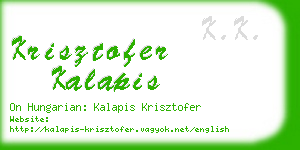 krisztofer kalapis business card